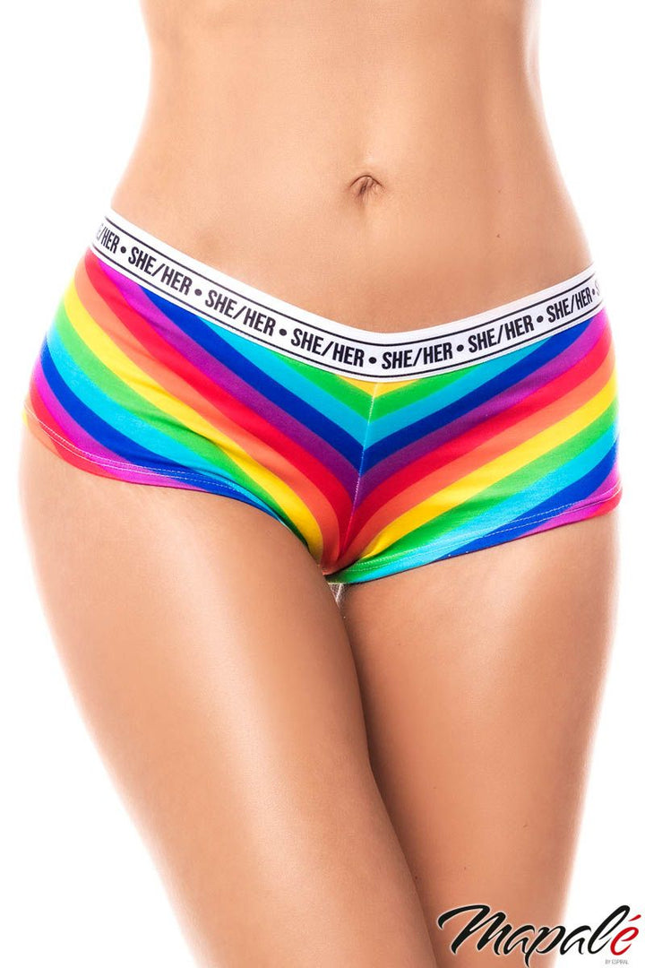 High-cut panties with pronoun