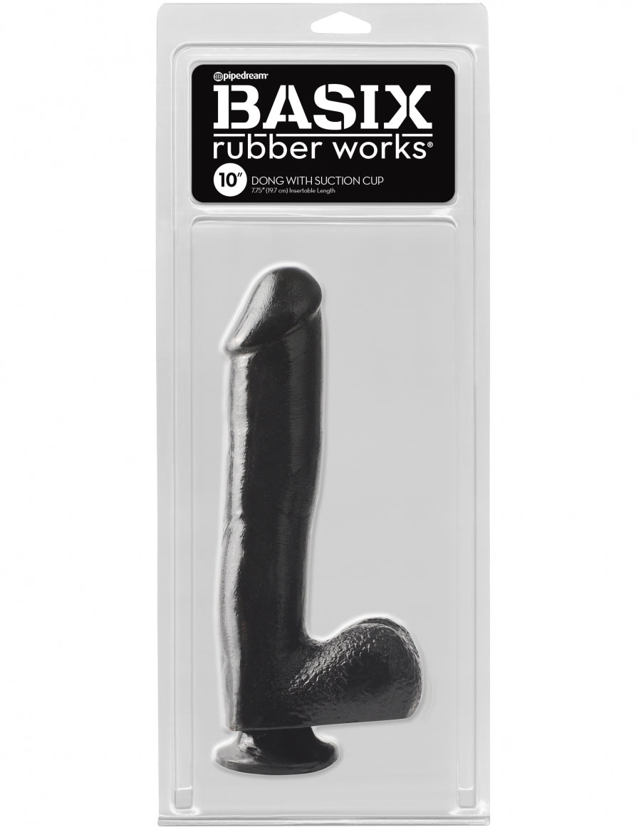 Basix Rubber Works 10 Inch Dildo with Suction Cup