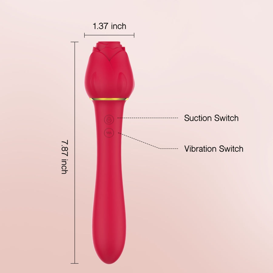 Rose Wand vibrateur avec succion