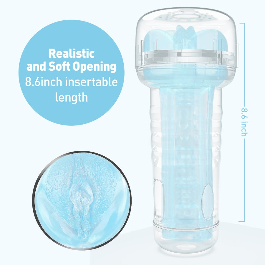 Crystal Masturbator Stroker Crystal Cup - Bleu