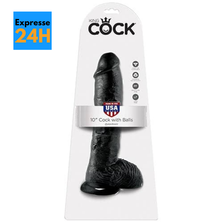 King Cock - 10" dildo with testicles 