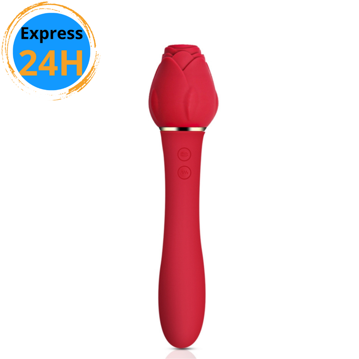 Rose Wand vibrateur avec succion