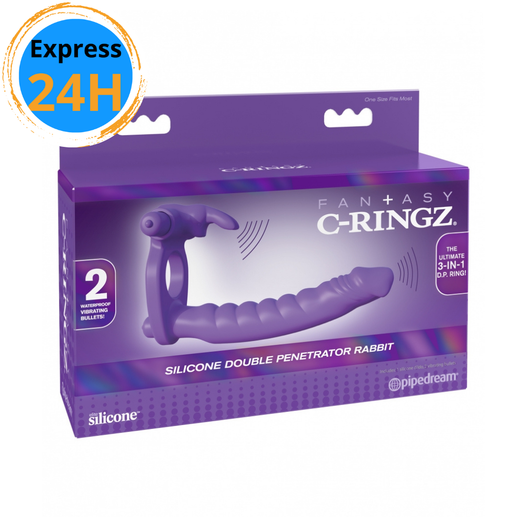 FCR - C-Ringz penis ring with double penetration dildo (vibrating)