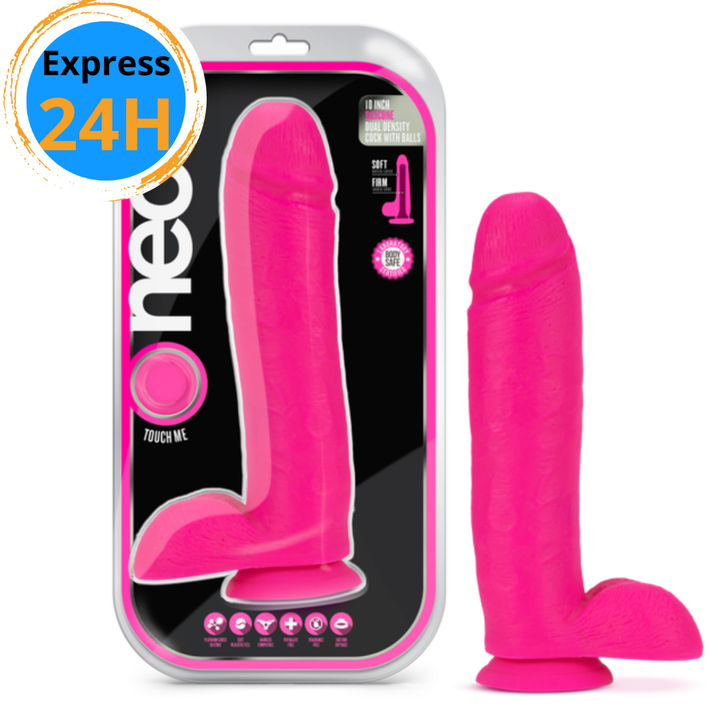 Gode Dual Density en Silicone de 10 pouces avec testicules