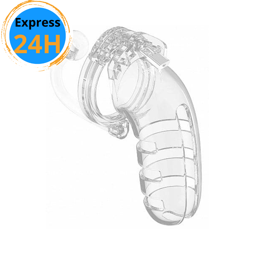 Shots - Modèle 12 - Chastity - 5.5" - Cage avec Plug - Transparent