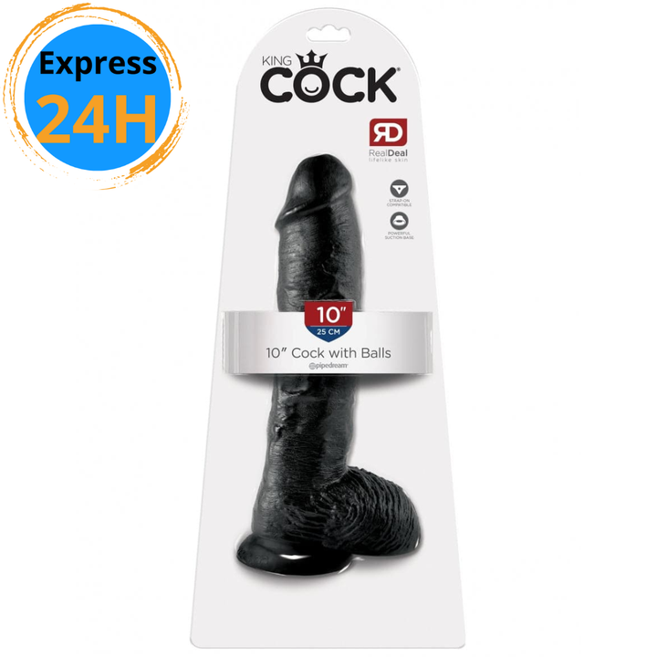 King Cock 10" dildo with testicles 