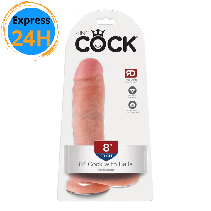 King Cock - 8" dildo avec testicules