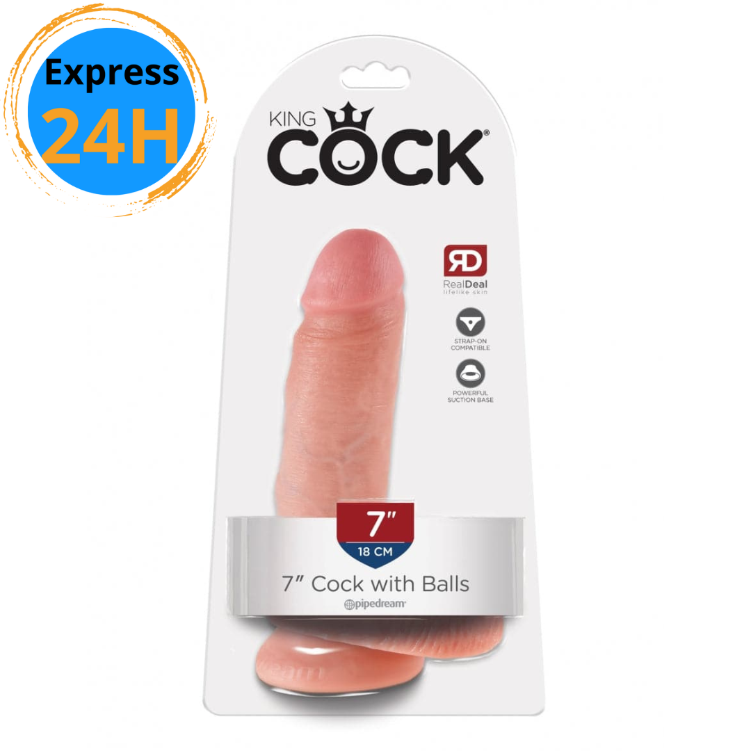 King Cock - 7" dildo avec testicules