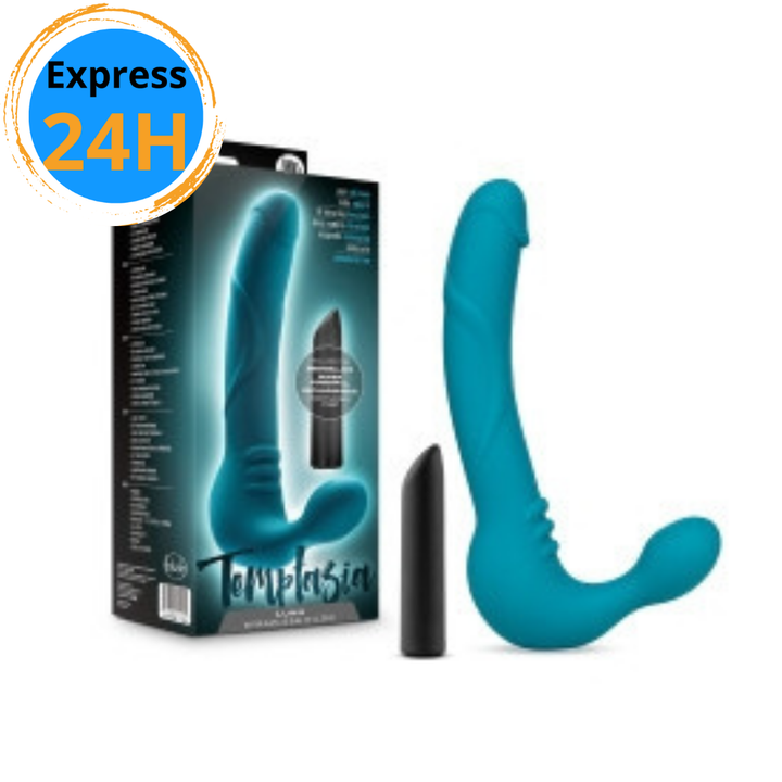 Luna - Gode ceinture sans sangle en silicone - Turquoise