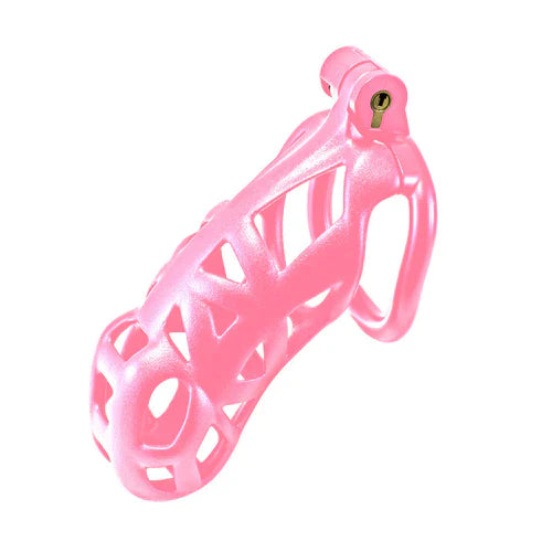 Kink Chastity Series: Extra Large Pink Locking Chastity Cage