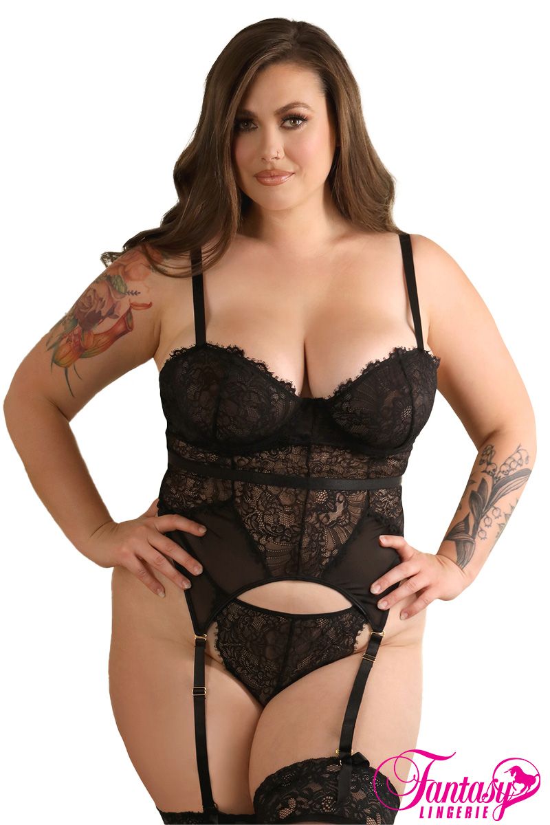 Lace and Mesh Basque