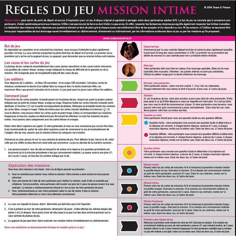 INTIMATE MISSION GAME (FRENCH) 