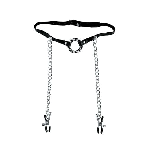 FFLE- O Ring Gag with Nipple Clamps 