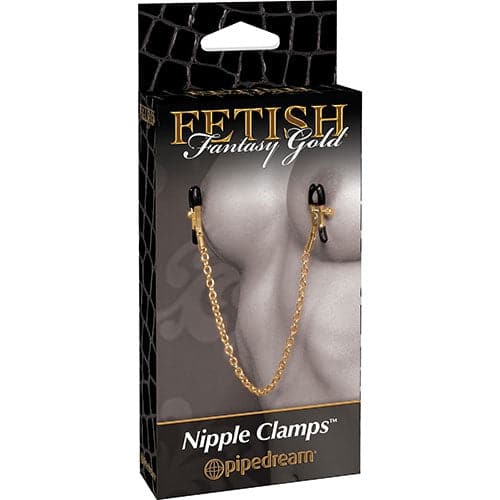 Fetish Fantasy Gold nipple clamp with chain