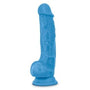 Blush - Neo - 7.5 Inch Dual Density Cock With Balls - Neon Blue