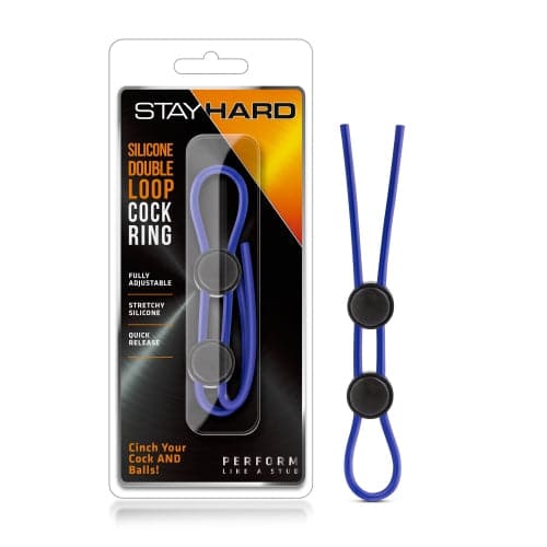 Blush - Stay Hard - Silicone Double Loop Cock Ring - Blue