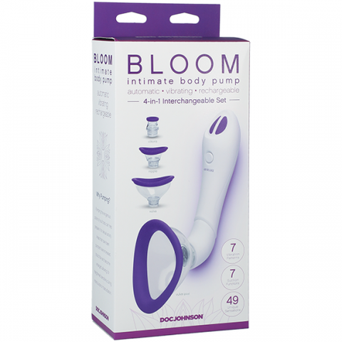Bloom - Pompe pour le corps intime - Automatique - Vibrant - Rechargeable - Violet / Blanc