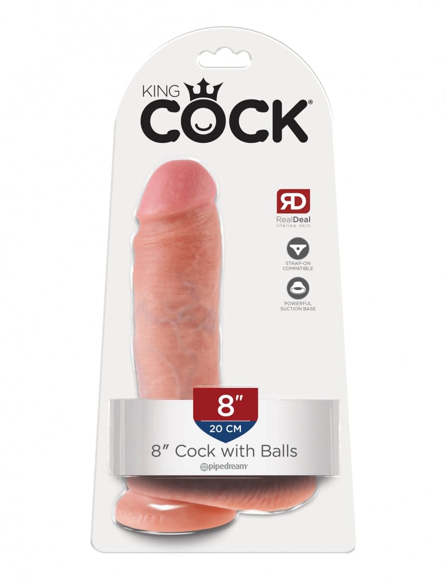 King Cock - 8" dildo with testicles 