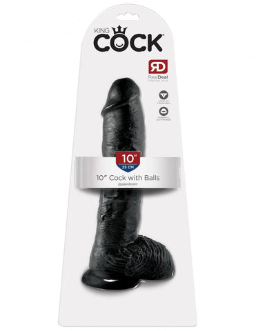 King Cock 10" Cock avec Boules - Noir