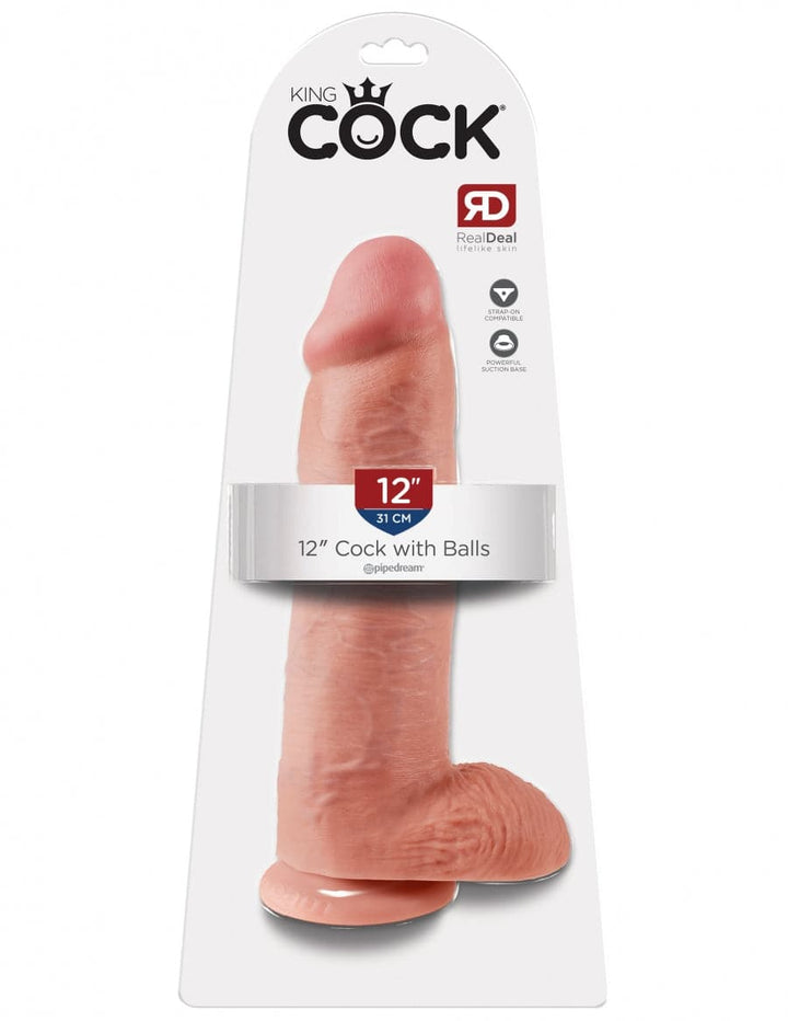 King Cock - 12" dildo with testicles