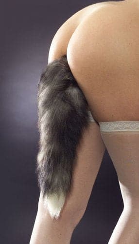Fox tail anal plug, black 