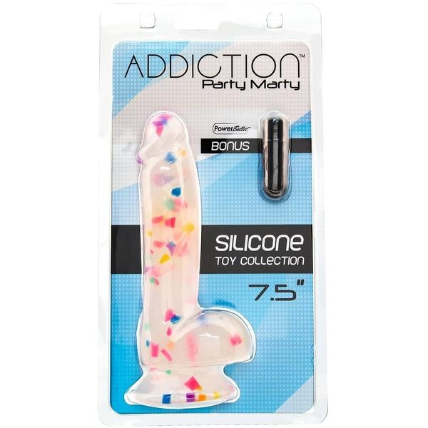 Addiction Party Marty - Dong en silicone avec confettis 7.5"