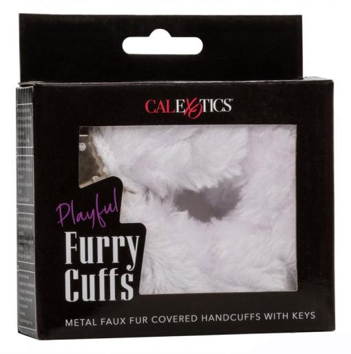 Playful Furry Cuffs - White