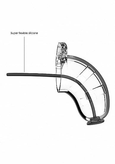 Shots - Model 15 - Chastity - 3.5" - Cage with Silicone Urethral Sounding