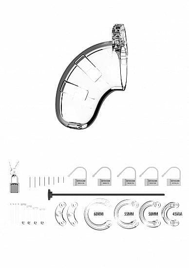 Shots - ManCage - Modèle 15 - Chastity - 3.5" - Cage avec Sondage Urétral en Silicone