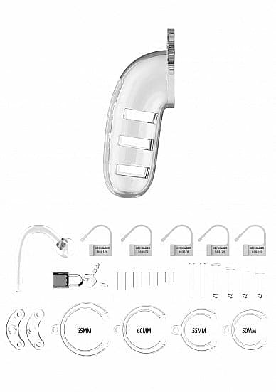 Shots - ManCage - Model 12 - Chastity - 5.5" - Cage with Plug - Transparent