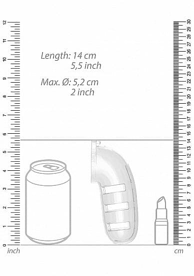 Shots - ManCage - Modèle 12 - Chastity - 5.5" - Cage avec Plug - Transparent