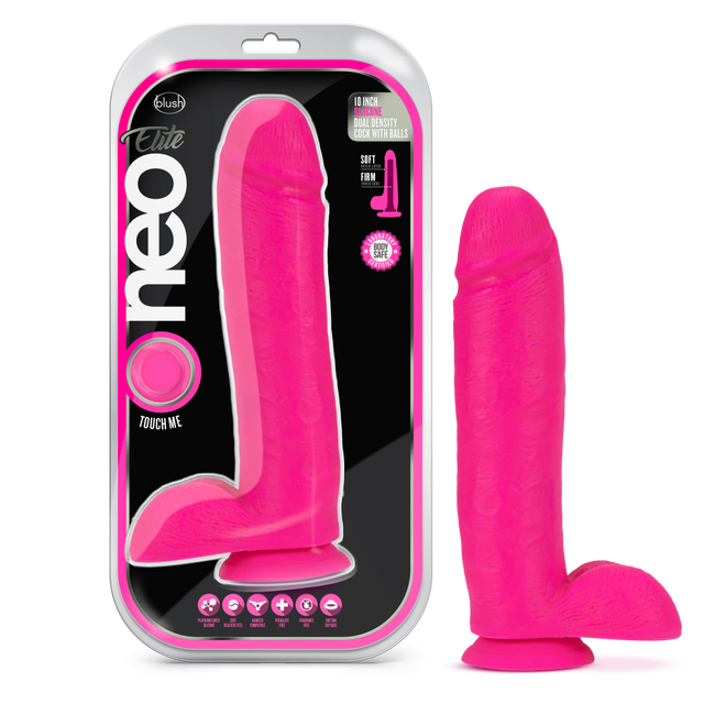 Blush - Neo Elite - Gode Dual Density en Silicone de 10 pouces avec testicules